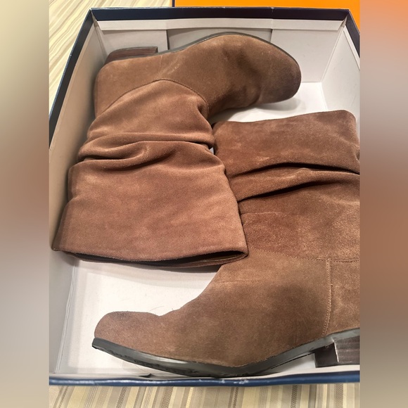 Arturo Chiang Suede Slouch Boots - Coffee - Picture 2 of 6